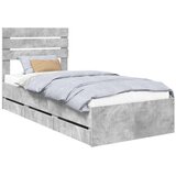  Okvir za krevet s ladicama Betonski sivi 90 x 200 cm - Beton siva 90 x 200 cm | shoptok.hr