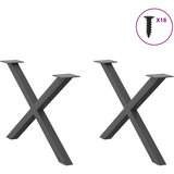 vidaXL noge kavne mizice x-oblika 2 kosa antracit 70x(72-73) cm jeklo | Shoptok.si