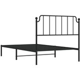 Metalni Kovinski posteljni okvir z vzglavjem črn 107x203 cm | Shoptok.si