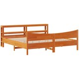 vidaXL Posteljni okvir z vzglavjem voščeno rjava 180x200 cm borovina, (21322493) | Shoptok.si