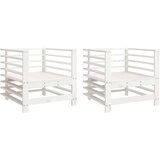  The Living Store Vrtni stoli 2 kosa bela trdna borovina - Vrtni Stol, (21447699) | Shoptok.si