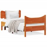  The Living Store Posteljni okvir brez vzmetnice voščeno rjav 90x200 cm borovina - Posteljni Okvir, (21497673) | Shoptok.si
