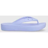 Crocs Japonke Classic Platform Flip ženske, vijolična barva, 207714