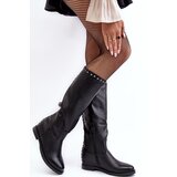 Boto Women's Knee-High Boots Embellished with Studs Black Bevitis | ePonuda.com