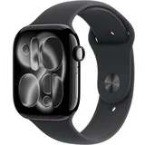watch S11 gps 46mm jet black aluminium case with black sport band - m/l (meux4rk/a)