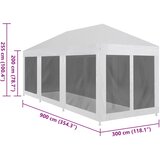 Šator za zabave s 8 mrežastih bočnih zidova 9 x 3 m | shoptok.hr