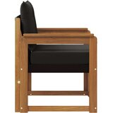  2 Komad Set vanjskih sofa Čvrsto drvo akacije i Textilene - Prirodna i crno Otvoreni okvir | shoptok.hr