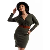 Och Bella Khaki dress BE-BQ183.khaki