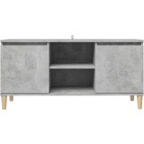 vidaXL TV omarica z lesenimi nogami betonsko siva 103,5x35x50 cm | Shoptok.si