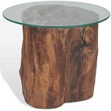  Stolić za kavu od tikovine i stakla 50 x 40 cm | Eponuda.com
