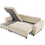 Cosmopolitan Design Bež sklopiva/s prostorom za odlaganje kutna garnitura od samta (s lijevim kutom/s ležaljkom) Kyoto – | shoptok.hr