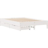 vidaXL Posteljni okvir bel 140x200 cm trdna borovina, (21309942) | Shoptok.si