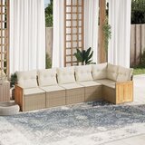  6-dijelni set vrtnih sofa s jastucima bež od poliratana | shoptok.hr