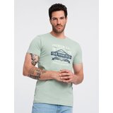 Ombre San Francisco men's printed cotton t-shirt - mint | Shoptok.si