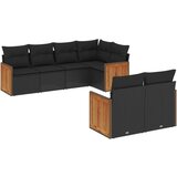  7-dijelni set vrtnih sofa od poliratana s jastucima crni | shoptok.hr