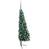  Umjetna osvijetljena polovica božićnog drvca zelena 180 cm | shoptok.hr