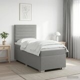  Boxspring krevet s madracem Svjetlosiva 90 x 200 cm Tkanina - Svjetlosiva 90 x 200 cm Dizajn linija u