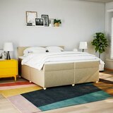  Krevet s oprugama i madracem krem 200 x 200 cm od tkanine | shoptok.hr