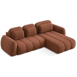 Makamii Sklopiva/s prostorom za odlaganje kutna garnitura od bouclé tkanine boja terakote (s desnim kutom/s ležaljkom) Pele – | shoptok.hr