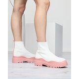 Resti Women's boots on a thicker sole in white and pink Korlic-Shoes | Shoptok.si