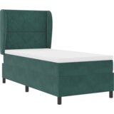 Box Postelja z vzmetnico z vzmetnico Temno zelena 90 x 190 cm Žamet, (5000128404) | Shoptok.si