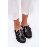 Boto Lacquered Women's Loafers With Decorative Buckle Black Mollan | Shoptok.si