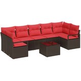  Set sofe 8 pcs Smeđa i crvena poliratan | shoptok.hr