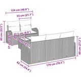  Set sofe s jastukom 6 pcs Smeđa Poliester | shoptok.hr