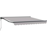 vidaXL Retraktilna tenda Svetlo siva 300x250 cm Tkanine | Shoptok.si