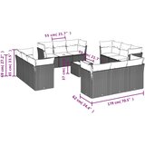  13-dijelni set vrtnih sofa poliratan s jastucima svijetlosivi | Eponuda.com
