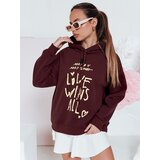 DStreet Bluza damska oversize z kapturem LOVEWILL bordowa | Shoptok.si