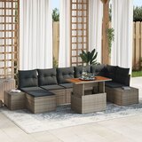 vidaXL Vrtni kauč set Set od 8 Siva Ratan Vanjski set za objedovanje Cijene