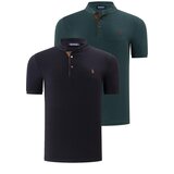 Dewberry DUO SET T8560 MEN'S T-SHIRT-BLACK-GREEN Cene