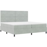  LED Box Spring Krevet Svijetlo siva 200 x 200 cm Baršun Svjetlosiva | shoptok.hr