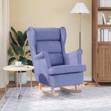  Stolica za ljuljanje 74x90x102 cm od tkanine traper-plava | shoptok.hr