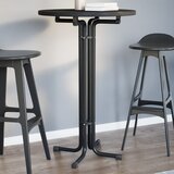vidaXL Jedilna miza črna Ø70x110 cm inženirski les in jeklo | Shoptok.si