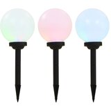 vidaXL Zunanje solarne svetilke 3 kosi LED okrogle 20 cm RGB Cene