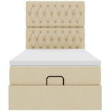  Otomanski okvir kreveta s madraca krem 90x190cm od tkanine | shoptok.hr