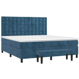 Maison Chic Box spring postelja - Vzmetna postelja z vzmetnico temno modra 160x200 cm žamet SL14354, (21900782) | Shoptok.si