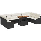  Set za obedovanje na otvorenom s jastučićima Crna poli ratan akacija | shoptok.hr
