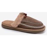 Boto Women's slippers with fur and embroidery Green Perivelle | shoptok.hr