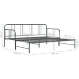 vidaXL Izvlečni posteljni okvir siv iz kovine 90x200 cm | Shoptok.si
