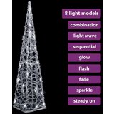  Akrilni ukrasni stožac s LED svjetlima hladni bijeli 60 cm | shoptok.hr
