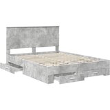  Krevetna konstrukcija s ladicama Betonski sivi 150 x 200 cm | shoptok.hr