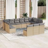vidaXL 13-dijelni set vrtnih sofa s jastucima poliratan Bež | shoptok.hr