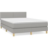 Maison Chic Box spring posteljni - Vzmetna postelja z vzmetnico svetlo siv 140x190 cm blago SL13025, (21900420) | Shoptok.si