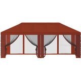  Pokrov za gazebo s bočnim zidovima 6 x 3 m Terakota Poliester | shoptok.hr