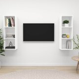 Zidni TV ormarići 2 kom bijeli od konstruiranog drva White | shoptok.hr