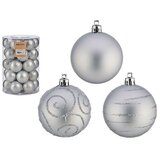  Set božićnih kuglica Srebrna PVC Ø 6 cm (4 kom.) | shoptok.hr