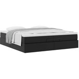 vidaXL Otomanski okvir kreveta s madracima crni 200x200cm umjetna koža | shoptok.hr